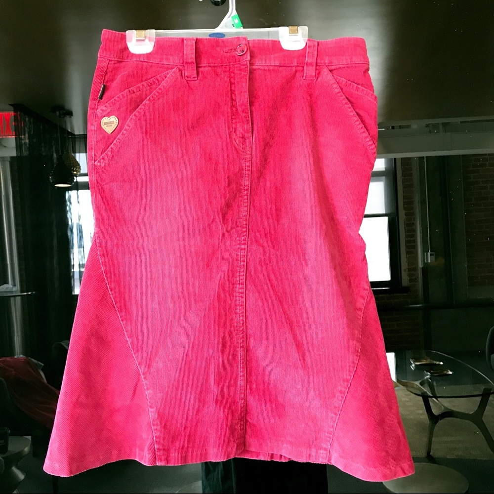 Vintage Moschino corduroy pink skirt